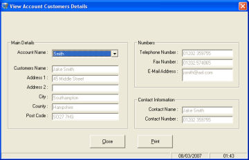 AT Booking System - Account Details