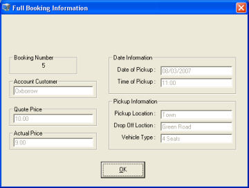 AT Booking System - Booking Information